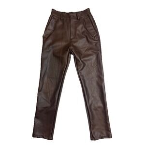 Forever 21 Men's Slim‎ Regular Faux Leather Pants Cocoa Brown Size 29